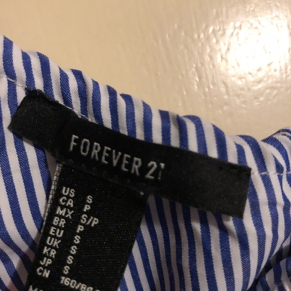 Blue and white off the shoulder top - Picture 2 of 2